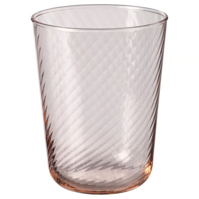 Clear glass with a textured design on a white background