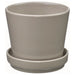 IKEA KLOTLÖNN grey beige stoneware plant pot with saucer, 9cm, indoor outdoor use #10584006