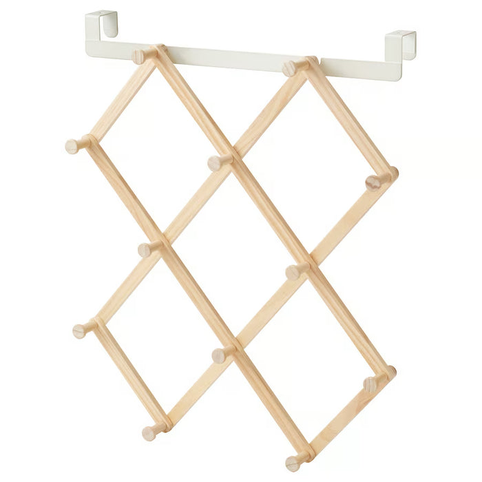 IKEA KOMPISHÄNG pine door hanger with 12 hooks, natural wood finish #80628808