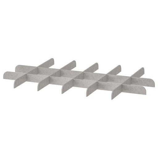  IKEA KOMPLEMENT pull-out tray divider light grey top view showing zigzag compartments 100x58 cm #50466794