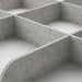  IKEA KOMPLEMENT light grey polyester divider tray showing compartment layout and storage depth