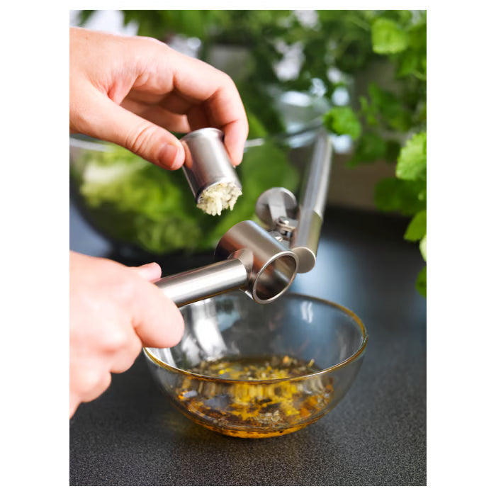 IKEA KONCIS Garlic Press Stainless Steel — No Peeling Needed | Easy Clean, Robust Kitchen Tool