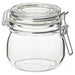 IKEA KORKEN clear glass jar with airtight metal clasp lid, 0.5L, front view on white background #00213544