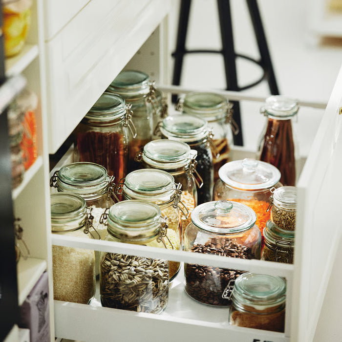 IKEA KORKEN Jar with Lid — Clear Glass | Airtight Storage for Kitchen & Pantry