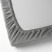 Close-up of IKEA KRANSSALVIA grey fleece fabric with elastic edge detailing