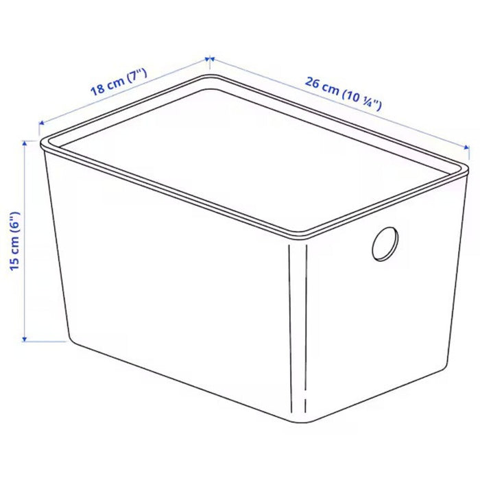 IKEA KUGGIS Box with lid, transparent black, 18x26x15 cm (7x10 ¼x6 ")