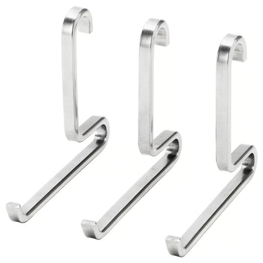 IKEA KUNGSFORS stainless steel hook pack of 3 on white background #503.796.93