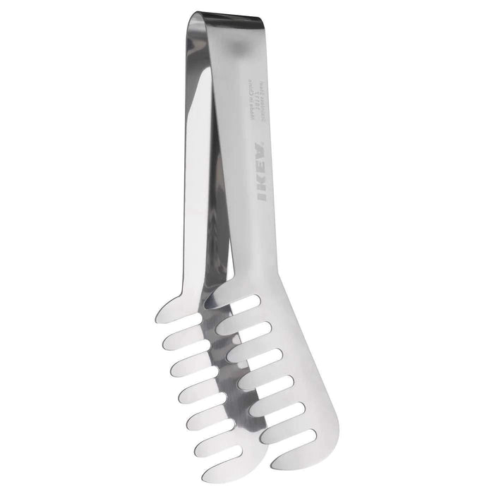 IKEA  SKOGHALL Salad tongs with BLANDA BLANK Serving Bowl, Stainless Steel, 28 cm