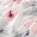 Close-up of IKEA LAPPNYCKLAR fabric showing soft pink grey and white floral pattern with sateen finish