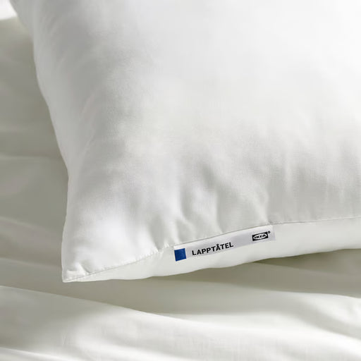 IKEA LAPPTÅTEL high pillow 50x80 cm close-up showing soft brushed microfibre fabric and LAPPTÅTEL label