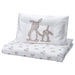 IKEA LEN white beige bunny print cot duvet cover and pillowcase set on baby cot 110x125 cm #90625055