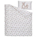 IKEA LEN organic cotton baby duvet cover bunny pattern flat lay showing full duvet cover size