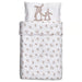 IKEA LEN white baby bedding with bunny print showing duvet cover and pillowcase together folded