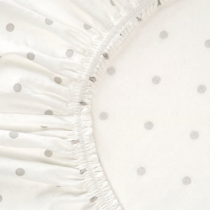 IKEA LENAST Fitted sheet for cot, White and grey,dotted/moon, 60x120 cm (24x47 ") (Set of 2)