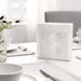 5: IKEA LIKSIDIG white napkin holder top-down view with folded napkins standing upright