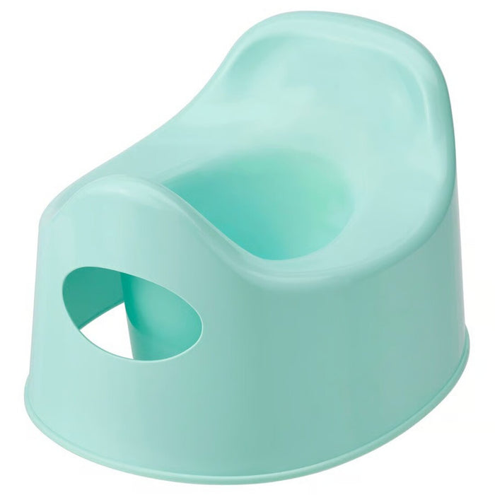 LILLA turquoise plastic potty chair for toddlers with splash guard and comfortable seat