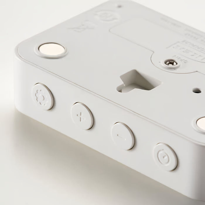 IKEA LJUNGPIPARE white clock timer showing tactile buttons and compact design for kitchen use
