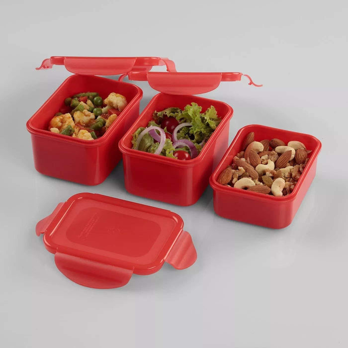 IKEA FULLASTAD Lunch Box, Set of 3, Red with 365+ Water bottle, striped/dark grey, 0.7 l and FÖRNUFT Spoon, stainless steel, 19cm