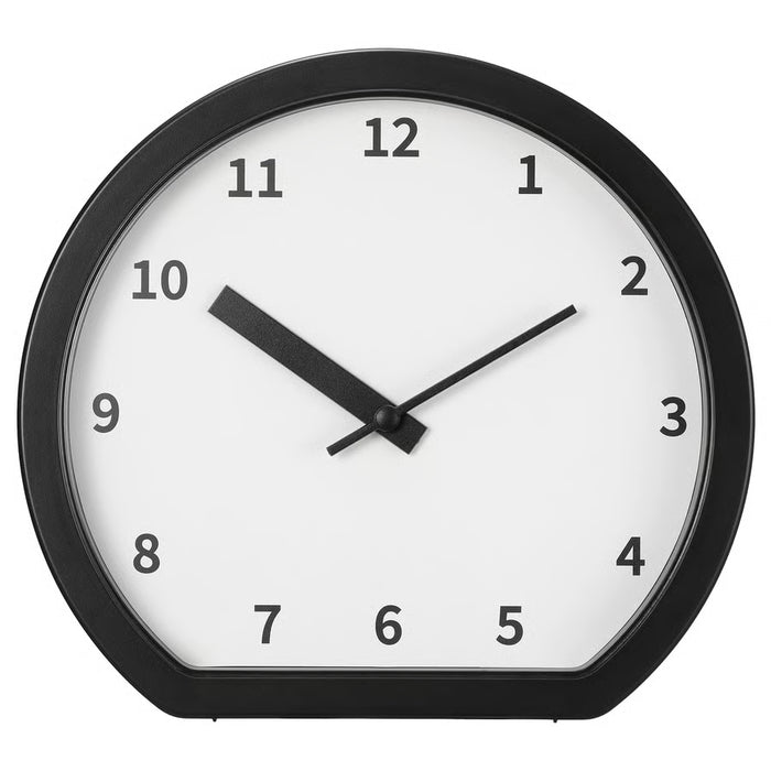 IKEA LÖVGRODA black round clock white dial black hands front view minimalist design #30620447