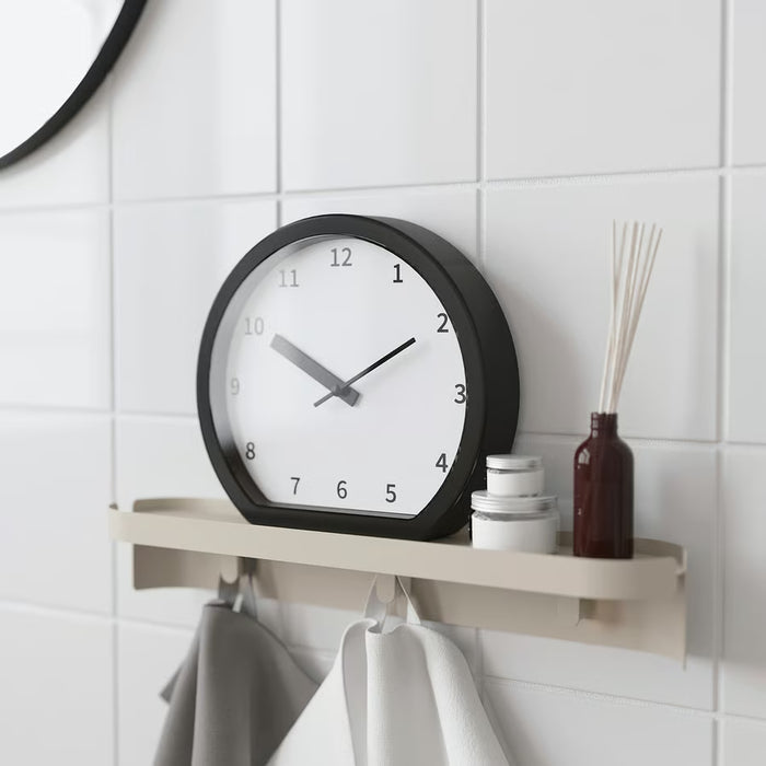 IKEA Home Decor Set - LÖVGRODA Minimalist Black Clock (22x20 cm) & LADDA High-Performance Rechargeable Batteries (AA, 4-Pack)
