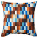 IKEA LÖVNATURSKOG cushion cover brown blue 50x50 cm colour block design on sofa #50629197