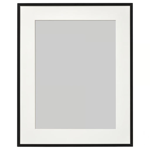 IKEA LOMVIKEN black aluminium photo frame 40x50 cm portrait view plain white background #00314307
