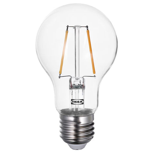 "IKEA LUNNOM E27 LED bulb showcasing energy efficiency and classic look.