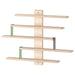 IKEA LUSTIGT birch plywood wall shelf with adjustable shelves and 3 plastic ladders, 37x37 cm, front view #10381853