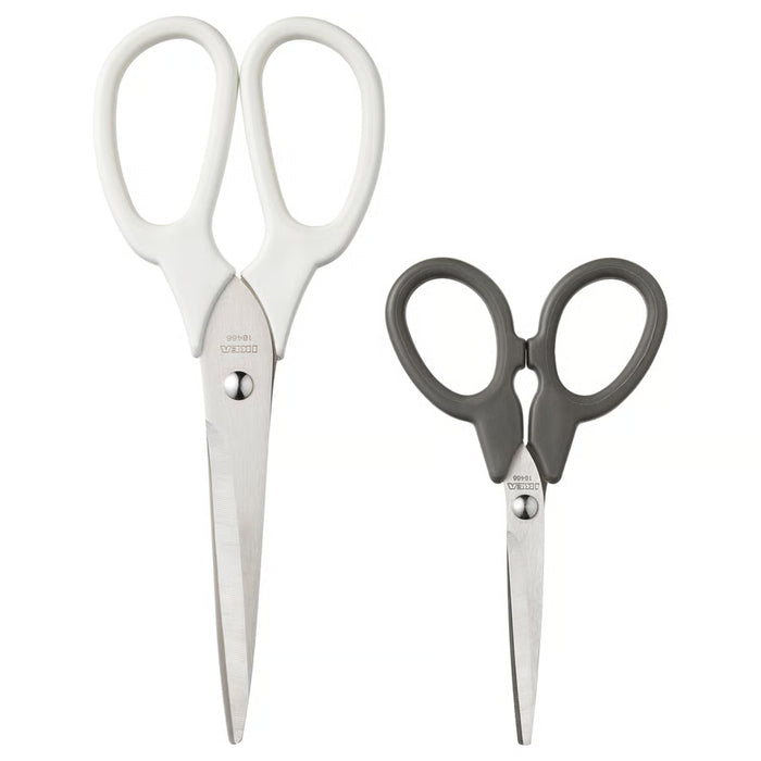 IKEA MÄRKBART scissors set of 2 white and grey handles stainless steel blades product view #10328554
