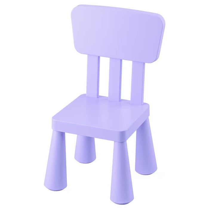 IKEA MAMMUT children's chair in lilac, perfect for indoor and outdoor use