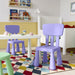 IKEA MAMMUT indoor/outdoor children's chair in a vibrant lilac color