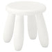 IKEA MAMMUT children's stool white round seat four legs polypropylene plastic indoor outdoor #30176644