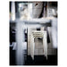IKEA MARIUS white stool 45cm shown from side angle displaying slim steel legs