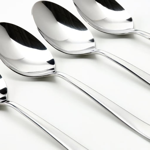IKEA MARTORP stainless steel spoons arranged on white surface top view clean modern cutlery