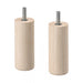  IKEA MEJARP birch solid wood cylindrical legs pair with metal screw fittings top view #50489917