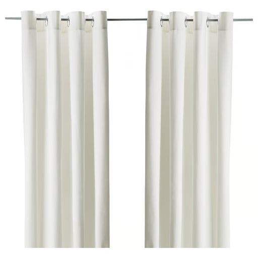 IKEA MERETE white room darkening eyelet curtains 145x250 cm hanging straight in a bright room #70172205