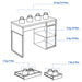  IKEA MICKE desk anthracite red side profile showing cabinet depth and red leg structure