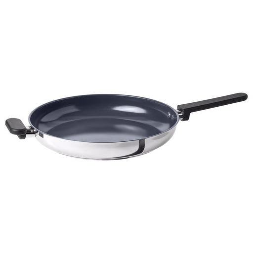 IKEA MIDDAGSMAT frying pan 32cm stainless steel non-stick with black handles #20463693
