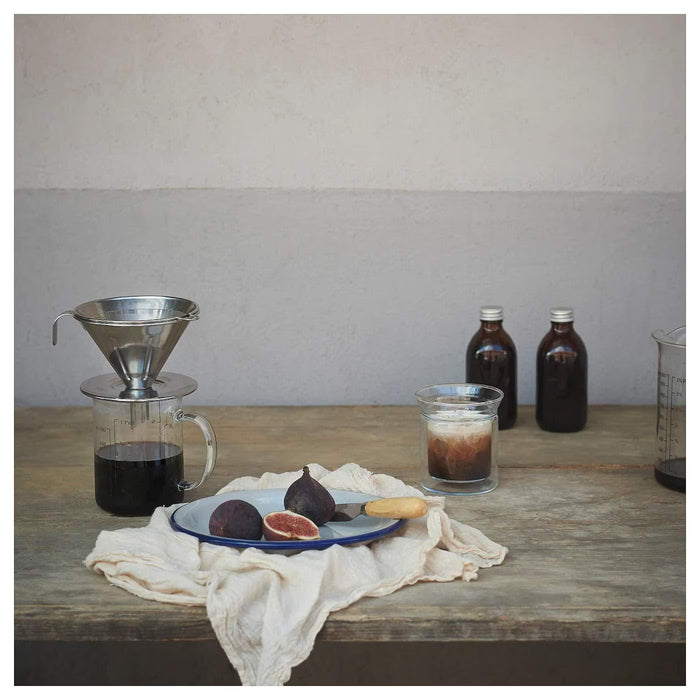  IKEA ÖVERST metal filter coffee set all three components laid out separately showing individual parts