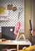  Side view of IKEA MÖJLIGHET stand showing rounded edges and steel finish