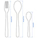 IKEA MOPSIG cutlery set measurement diagram showing dimensions of fork spoon and teaspoon