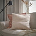 Soft cotton MOROTSMÖTT pillowcase in white and blush pink, ideal for sofas or beds (50x50 cm). 30571098