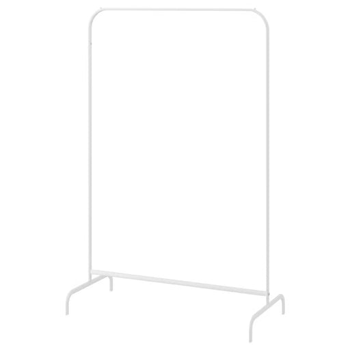 IKEA MULIG white clothes rack 99x152 cm front view steel frame with plastic feet #80179433