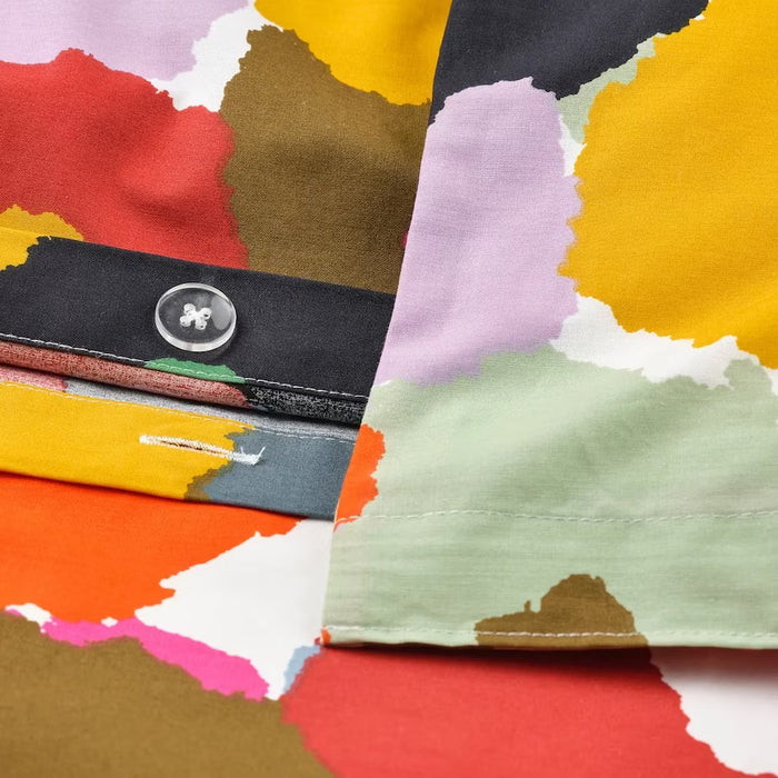 KEA Bedding Set - MURREVA Floral Duvet Cover & Pillowcase Set (Multicolor) with SILVERTOPP Light Warm Duvet (150x200 cm)