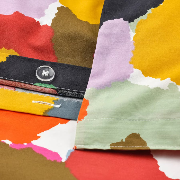 IKEA MURREVA Duvet Cover & Pillowcase — Multicolour Floral | Soft Cotton-Viscose, 150×200 cm