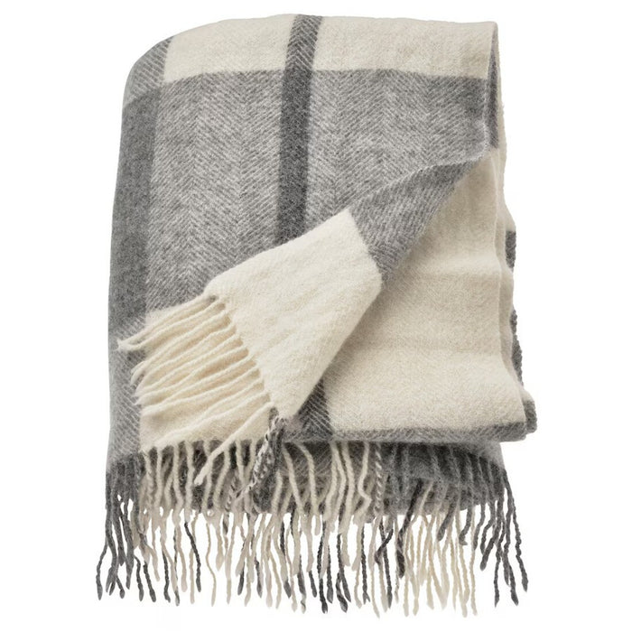 IKEA MYRULL Throw, light grey, 130x170 cm, adding a cozy touch to a living room 70563483