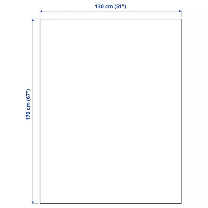 Dimensions of IKEA MYRULL Throw, light grey, 130x170 cm (51x67 ")