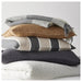 IKEA MYRULL light grey wool throw stacked with other throws showing soft thick check pattern