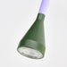 A compact, energy-efficient LED clamp spotlight from IKEA’s NÄVLINGE series, featuring a lilac base and dark green shade. Adjustable head for focused lighting on desks or shelves.