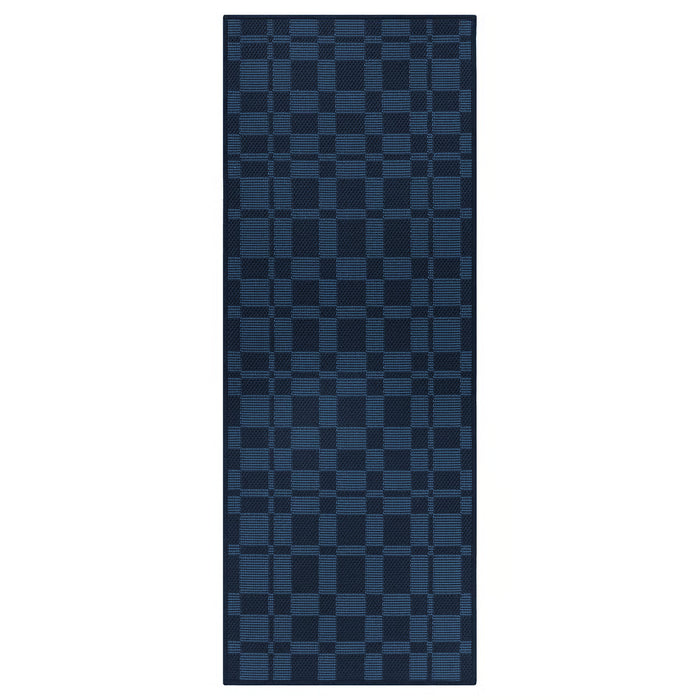 IKEA NATTÅG kitchen mat dark blue check pattern rectangular 45x120cm #70623217